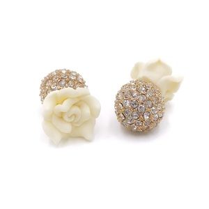 Jasmine Yellow Rose Double Sided Earrings